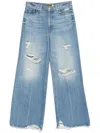 Mother The Ditcher Roller Sneak Jeans In 蓝色