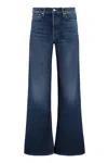 Mother The Hustler Roller Ankle High-rise Wide-leg Jeans In Blue