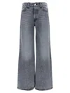 Mother Wide Leg Stretch Cotton Jeans In Blue