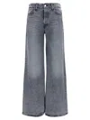 Mother Wide Leg Stretch Cotton Jeans In Blue