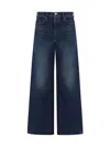 Mother The Twister Sneak High Waist Flared Wide Leg Jeans In Blu