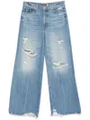 Mother The Ditcher Roller Sneak Jeans In Blue