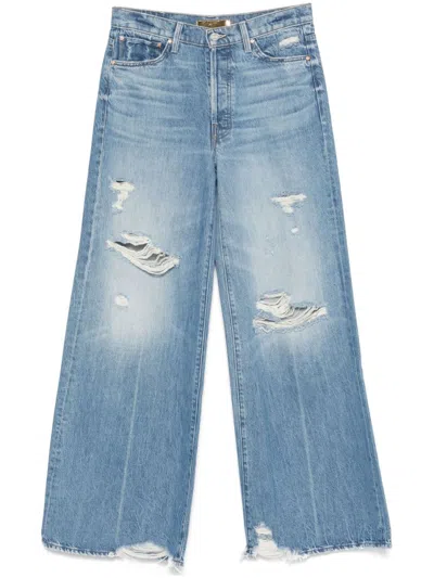 Mother The Ditcher Roller Sneak Jeans In Blue