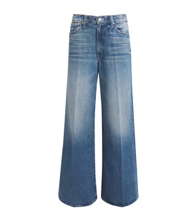 Mother The Ditcher Roller Sneak Jeans In Blue