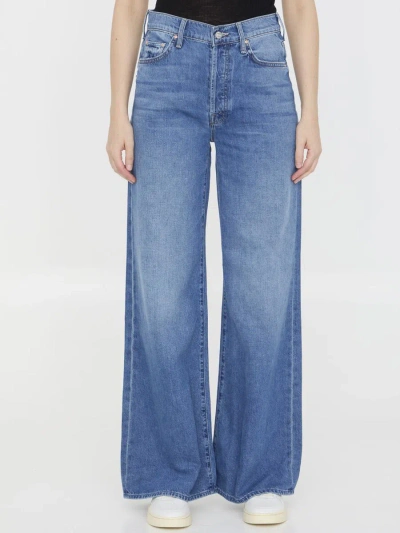 Mother The Ditcher Roller Sneak Jeans In Blue