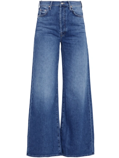 Mother The Ditcher Roller Sneak Jeans In Blue