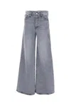 Mother Grey Stretch Denim The Ditcher Jeans In Gray