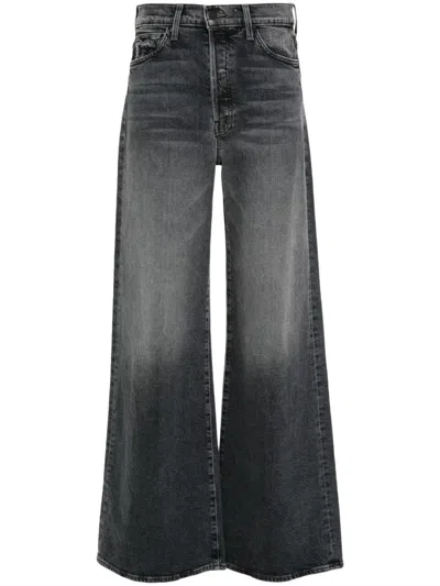 Mother The Ditcher Roller Sneak Wide Jeans In Grey