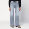 Mother Wide-leg Jeans With Belt Loops And Five-pocket Style In Blue