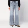 Mother Wide-leg Jeans With Belt Loops And Five-pocket Style In Gray