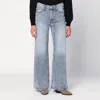 Mother Wide-leg Jeans With Belt Loops And Five-pocket Style In Gray