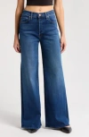 Mother The Ditcher Roller Sneak Wide Leg Jeans In Yakkity Yak