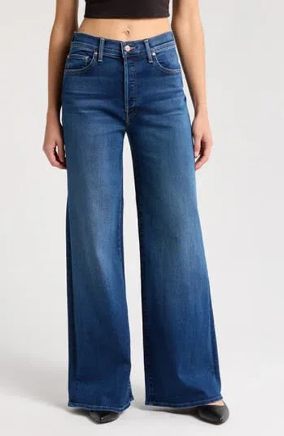 Mother The Ditcher Roller Sneak Wide Leg Jeans In Yakkity Yak