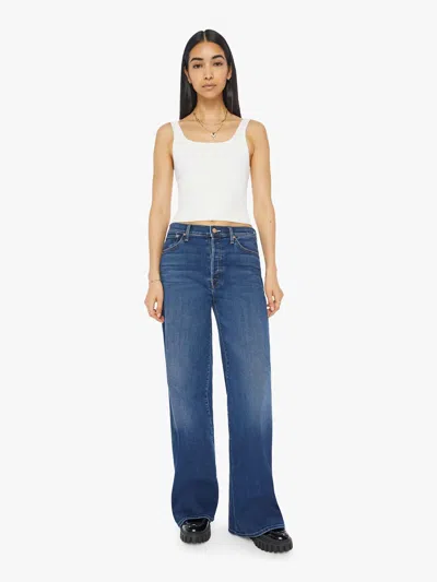 Mother The Ditcher Roller Sneak Yakkity Yak Jeans In Blue
