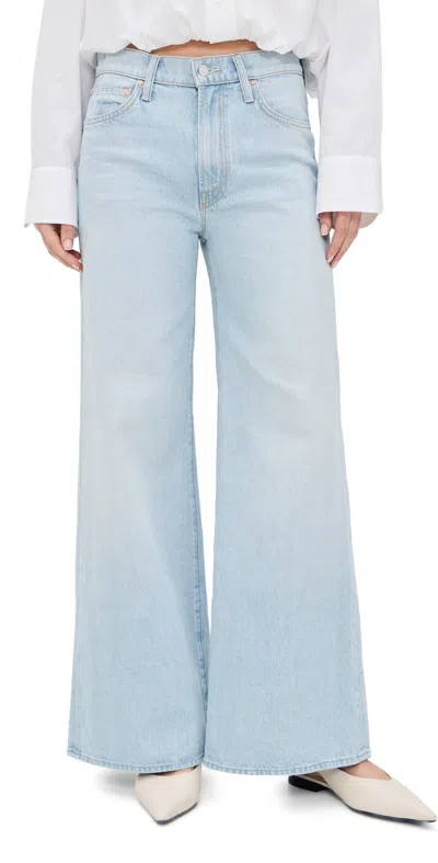 Mother The Ditcher Roller Zip Skimp Jeans Few And Far Between In Blue