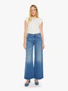 Mother Womens Perfectly Imperfect The Tomcat Roller Skimp Wide-leg Denim Jeans In Blue