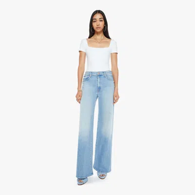 Mother The Ditcher Roller Zip Sneak Can You Dig It? Jeans In Light Blue