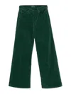 Mother The Ditcher Roller Sneak Jean In Dark Green In Dark Green