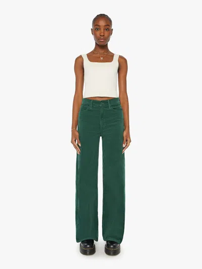 Mother The Ditcher Roller Zip Sneak Dark Pants In Green