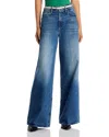 Mother The Ditcher Roller Zip Sneak High Rise Jeans In Remember When In Blue
