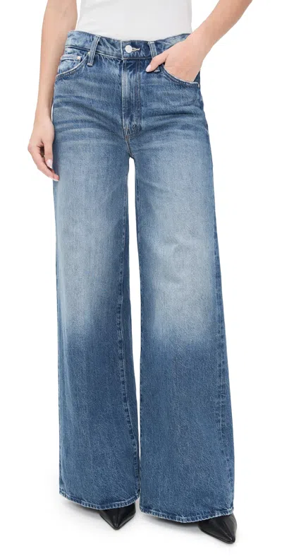 Mother The Ditcher Roller Zip Sneak Jeans Remember When In Blue