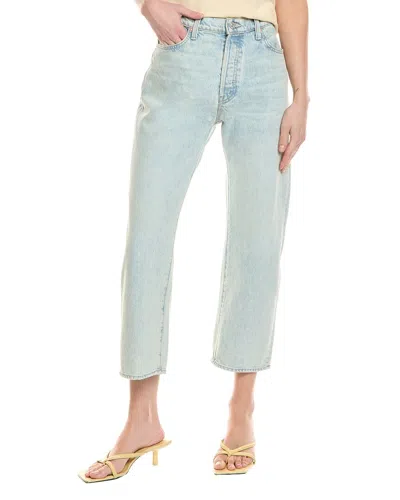 Mother The Ditcher Sideways Crop Jean In Blue