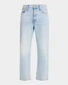 Mother The Ditcher Zip Ankle Jeans In Light As A Feather