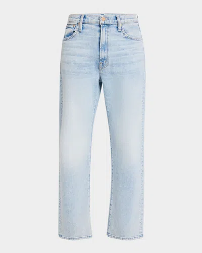 Mother The Ditcher Zip Ankle Jeans In Light As A Feather