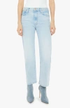 Mother The Ditcher Zip Ankle Jeans In Light As A Feather