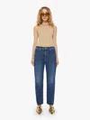 Mother The Ditcher Zip Hover Cannonball Jeans In Blue
