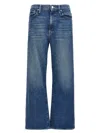 Mother High-waisted Cropped Jeans In Blue Denim