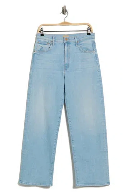 Mother Twister Ankle Fray Flared Wide Leg Jeans In Blue
