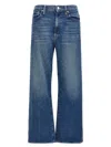 Mother High-waisted Cropped Jeans In Blue Denim In Blue
