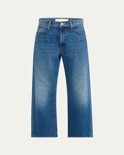 MOTHER THE DODGER ANKLE JEANS WITH EMBROIDERED POCKETS