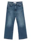 Mother High-waisted Cropped Jeans In Blue Denim In Light Blue