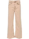 Mother The Dodger Flood High Rise Jeans In Dark Khaki In Txn Tan