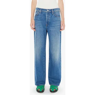 Mother The Dodger Button Flood Relaxed Straight Leg Jeans In Blue