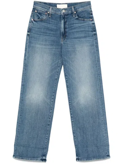 Mother The Dodger Denim Hem Jean Pants In Blue
