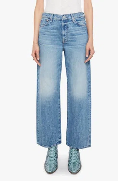 Mother The Dodger Embroidered Flood Wide Leg Jeans In Blue
