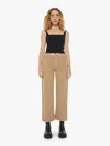 Mother The Dodger Flood High Rise Jeans In Dark Khaki In Khaki