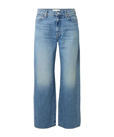 Mother The Dodger Flood Embroidered Mid-rise Straight-leg Jeans In Blue