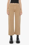Mother The Dodger Flood High Rise Jeans In Dark Khaki In Dark Khaki