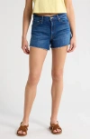Mother The Dodger Frayed Cutoff Denim Shorts In Bunny Hop