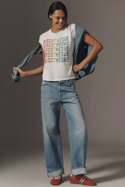 Mother The Dodger Hover High-rise Cuffed Jeans In Blue