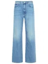 Mother The Bookie High Rise Ankle Wide Leg Jeans In Puzzled In Blue