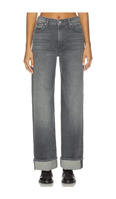 Mother The Dodger Skimp Cuff Jeans In Gray