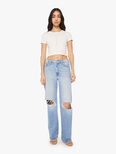 Mother The Dodger Sneak Floral Frenzy Jeans In Blue
