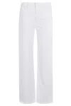 Mother The Hustler Patch Pocket Raw Hem High Waist Ankle Flare Jeans In White