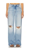 Mother The Dodger Sneak Jeans In Blue