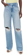Mother The Dodger Sneak Jeans Floral Frenzy In Blue
